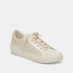 Zina Sneakers Tan Cream Raffia