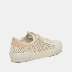 Zina Sneakers Tan Cream Raffia