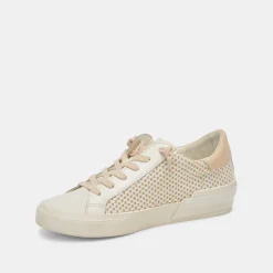 Zina Sneakers Tan Cream Raffia