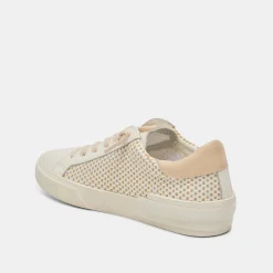 Zina Sneakers Tan Cream Raffia