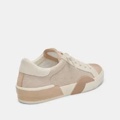 Zina Sneakers White Dune Embossed Leather