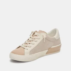 Zina Sneakers White Dune Embossed Leather