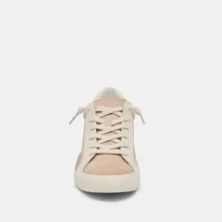 Zina Sneakers White Dune Embossed Leather