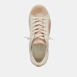 Zina Sneakers White Dune Embossed Leather