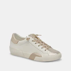 Zina Sneakers White Gold Leather