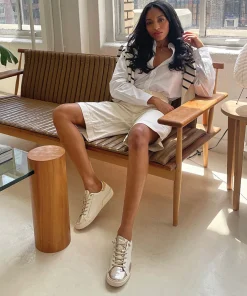 Zina Sneakers White Gold Leather