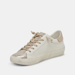 Zina Sneakers White Gold Leather