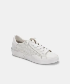 Zina Sneakers White Perforated Leather