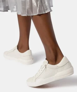 Zina Sneakers White Perforated Leather