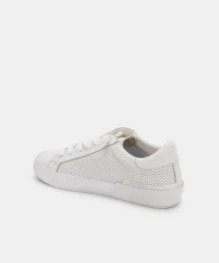 Zina Sneakers White Perforated Leather
