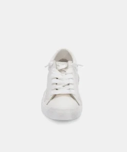 Zina Sneakers White Perforated Leather