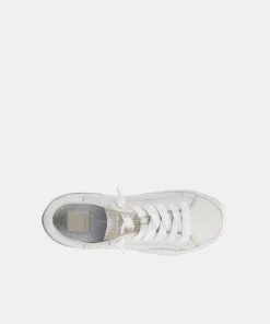 Zina Sneakers White Perforated Leather